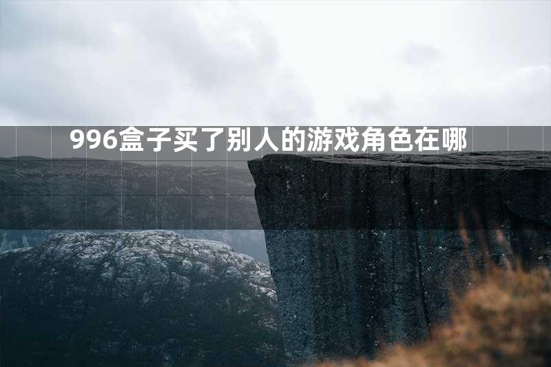 996盒子买了别人的游戏角色在哪