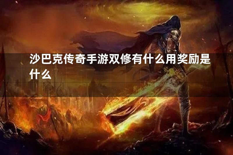 沙巴克传奇手游双修有什么用奖励是什么