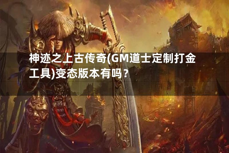 神迹之上古传奇(GM道士定制打金工具)变态版本有吗？