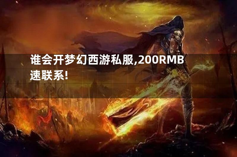 谁会开梦幻西游私服,200RMB速联系!